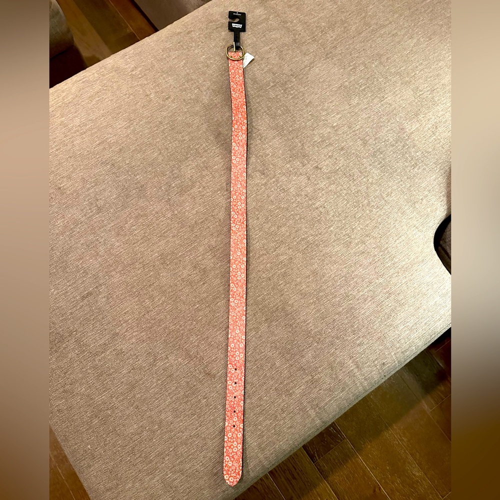 Brand New Levi Belt, Peach With White Flowers! Hippie Style! SIZE S.